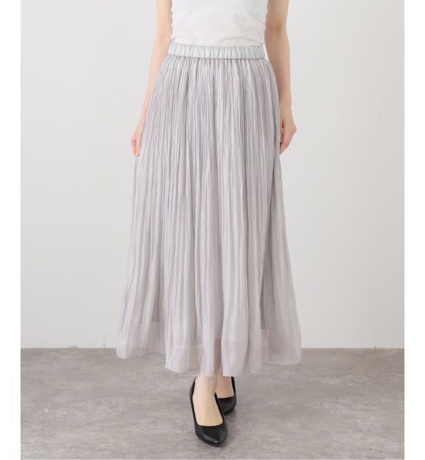 【ラ　トータリテ/La Totalite】 【洗える】サテンプリーツスカート