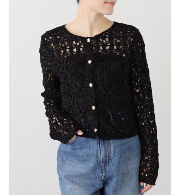 【ラ　トータリテ/La Totalite】 【洗える】モールエンブロイダリーカーディガン