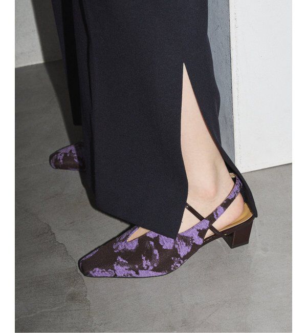 【ル　タロン/LE TALON】 《追加》GRISE4cmナロースクエアウェーブスリングバック