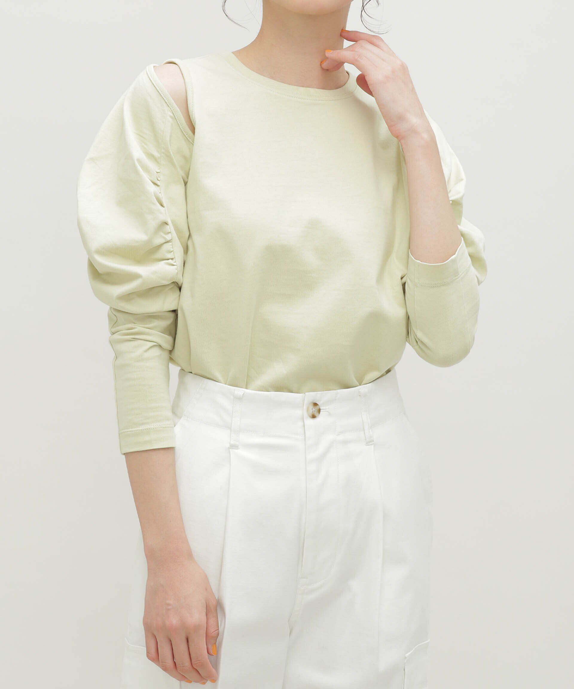 【ナノ・ユニバース/NANO universe】 LB.03/ギャザースリーブカットアウトトップス