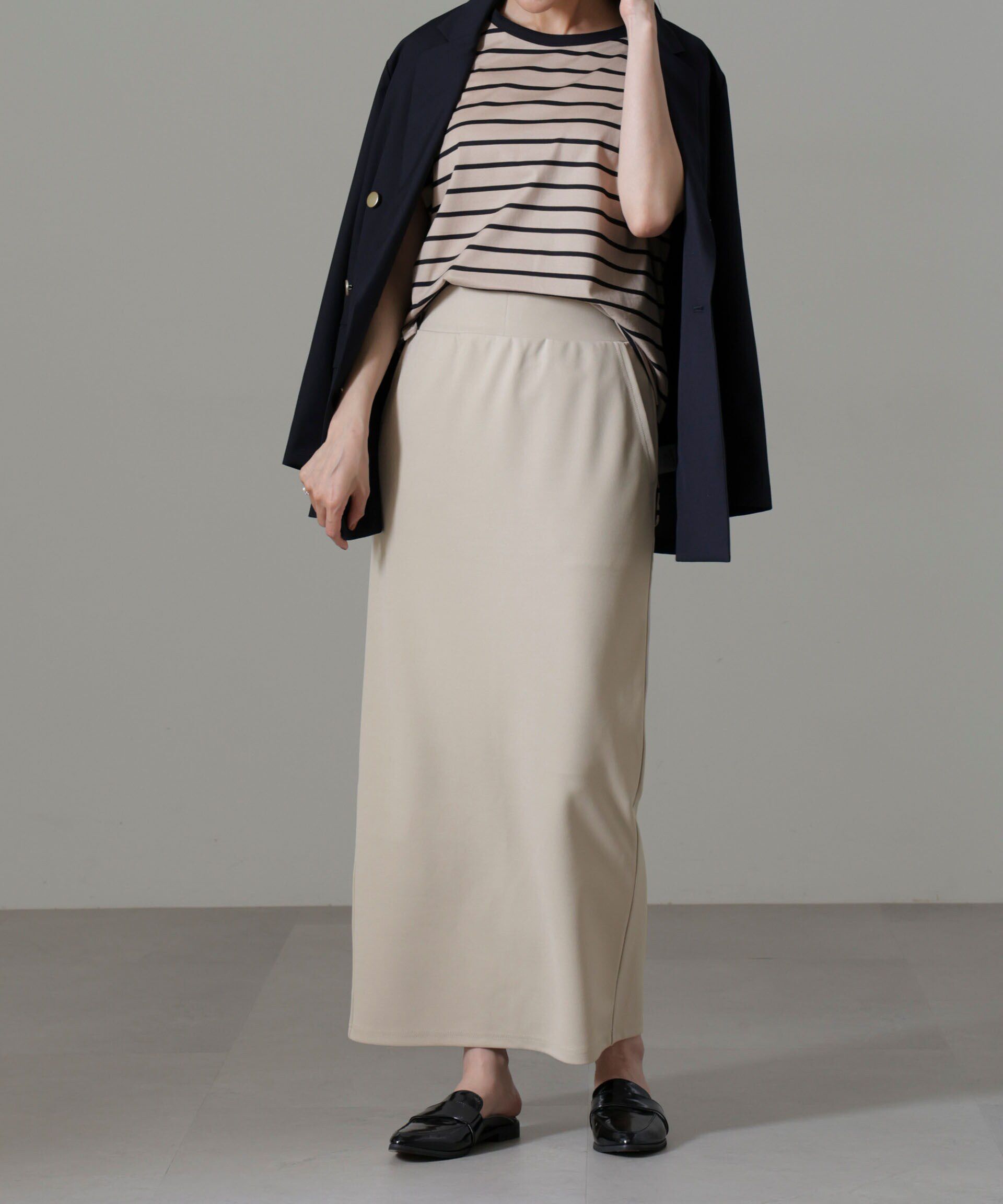 【ナノ・ユニバース/NANO universe】 ポンチカットIラインマキシスカート