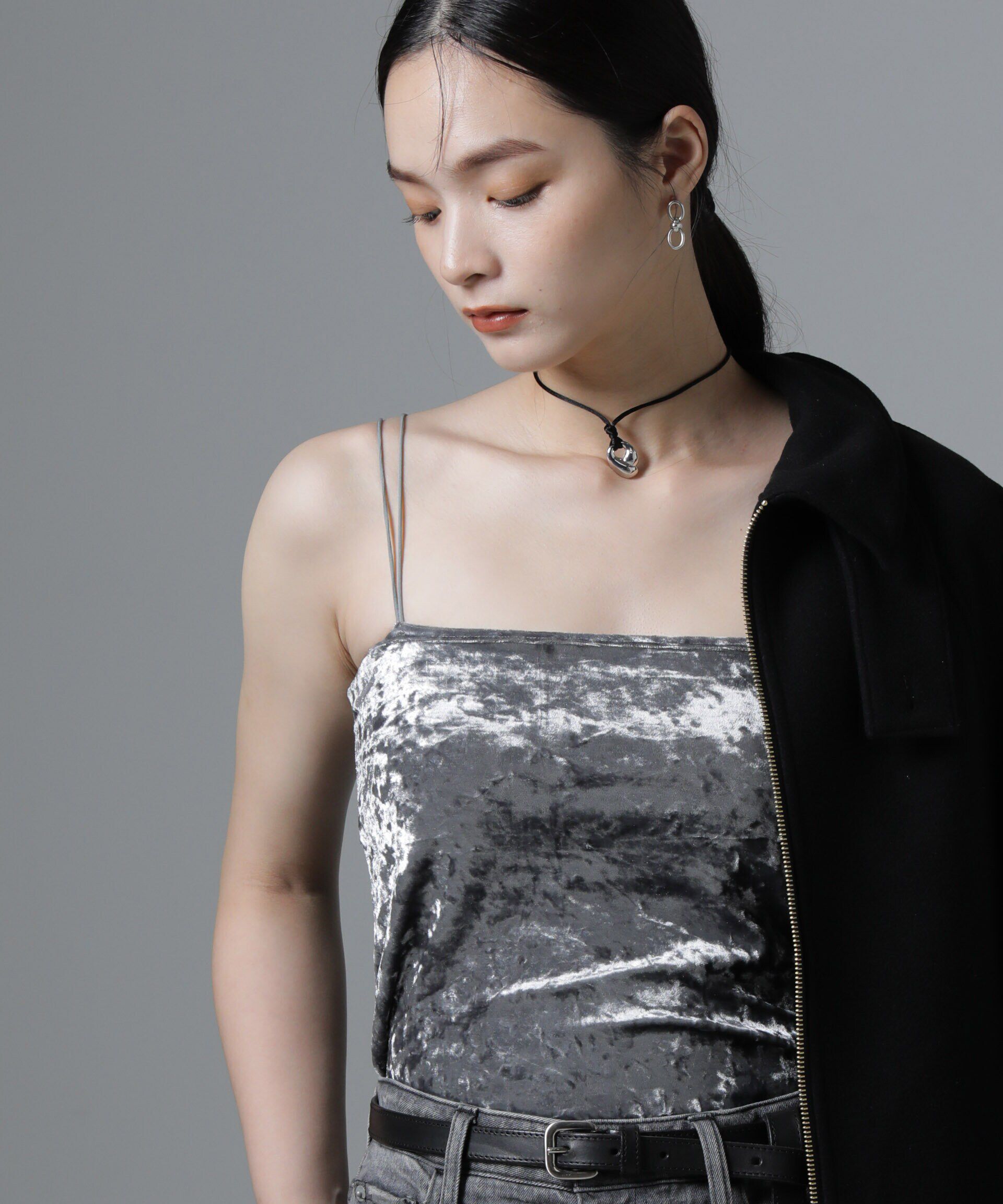 人気ファッションメンズ|【ナノ・ユニバース/NANO universe】 カップ付きベロアキャミソール