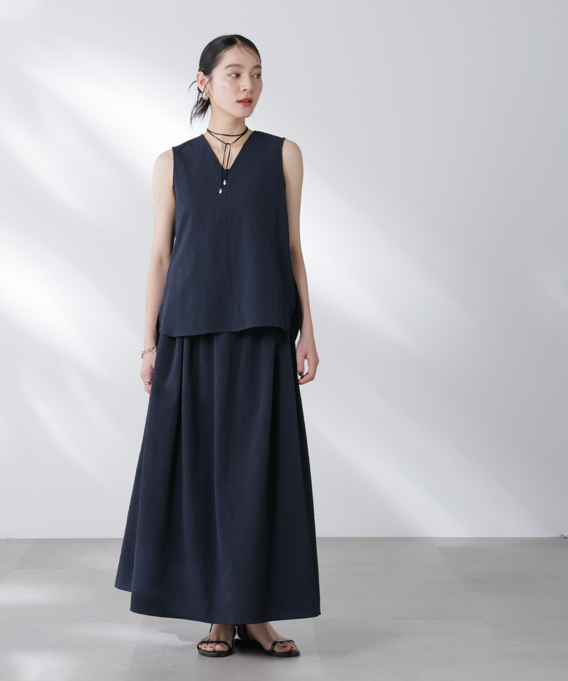 【未使用級】ボールジィ 24SS マーガレットジャガードフレアギャザーワンピース Ballsey ワンピース マーガレットカットジャカード フレア