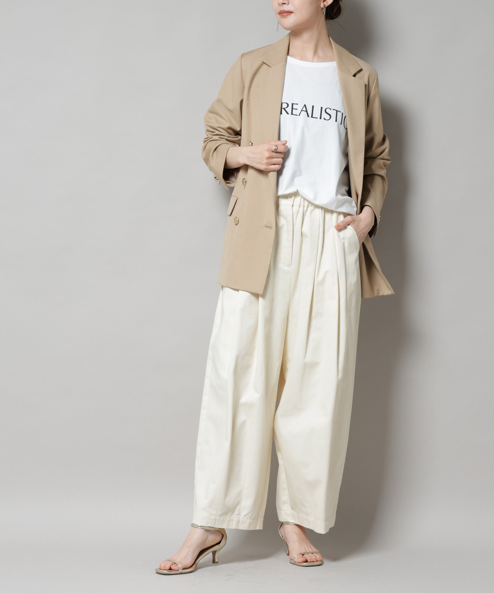 【ナノ・ユニバース/NANO universe】 タックコクーンチノパンツ