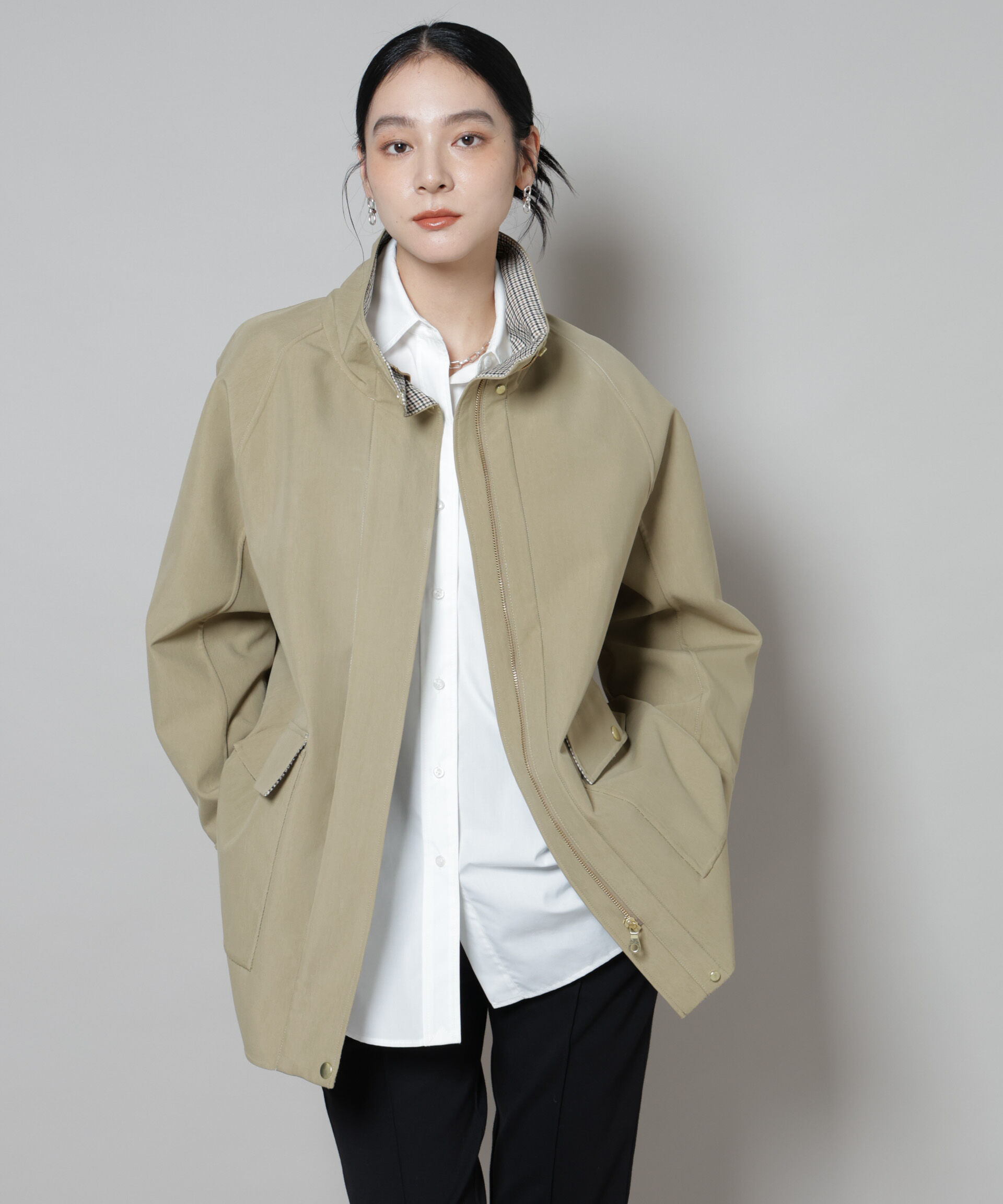 ASTRAET＞コーティング ノーカラー ジップブルゾン UNISEX（ASTRAET