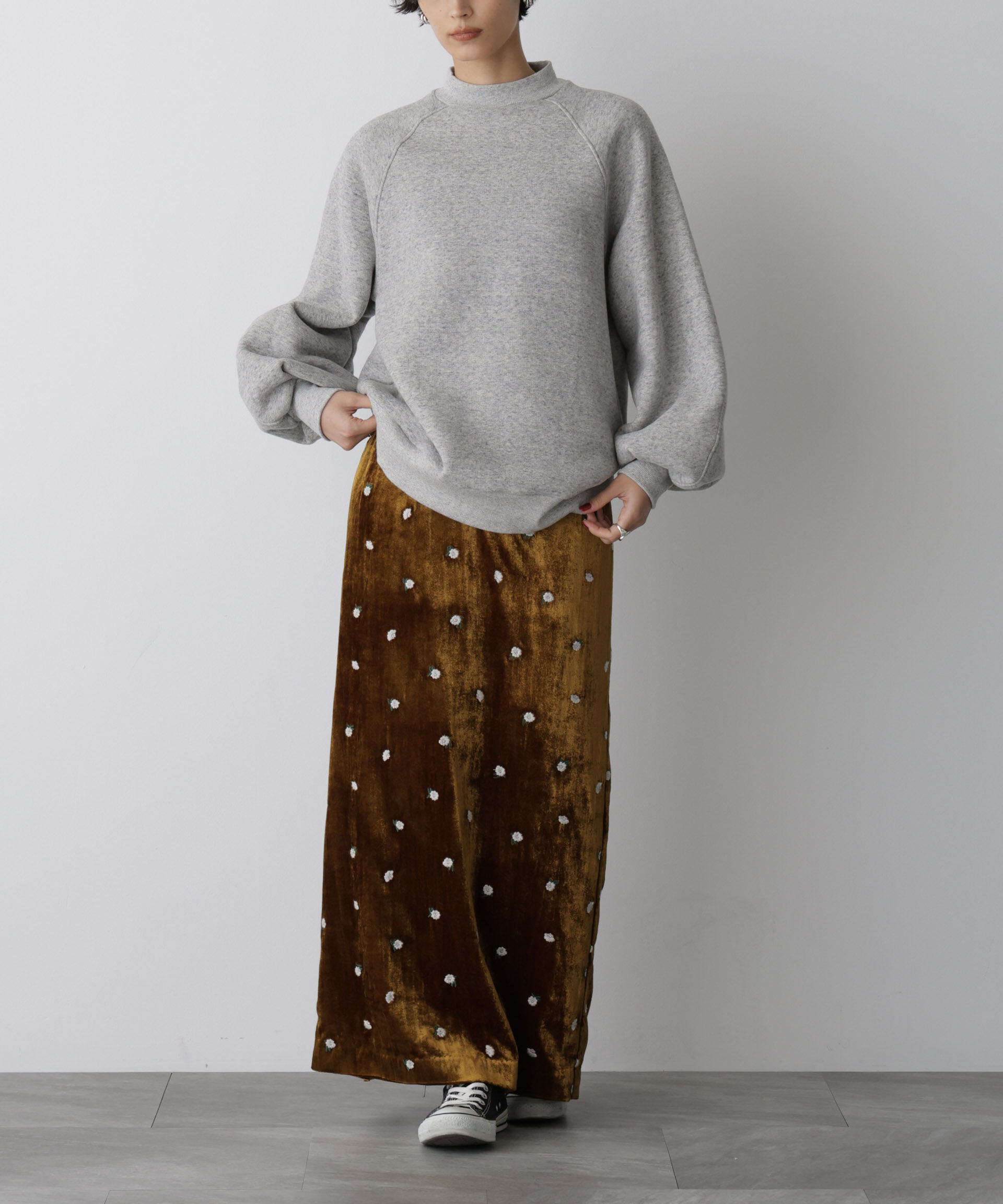 【ナノ・ユニバース/NANO universe】 「STEVELOUR」ベロアブルームロングスカート(セットアップ可)