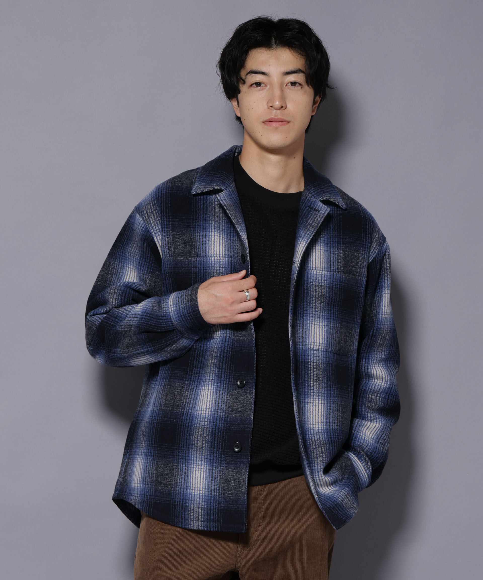 ファッションメンズのイチオシ|【ナノ・ユニバース/NANO universe】 テックメルトンチェックシャツブルゾン