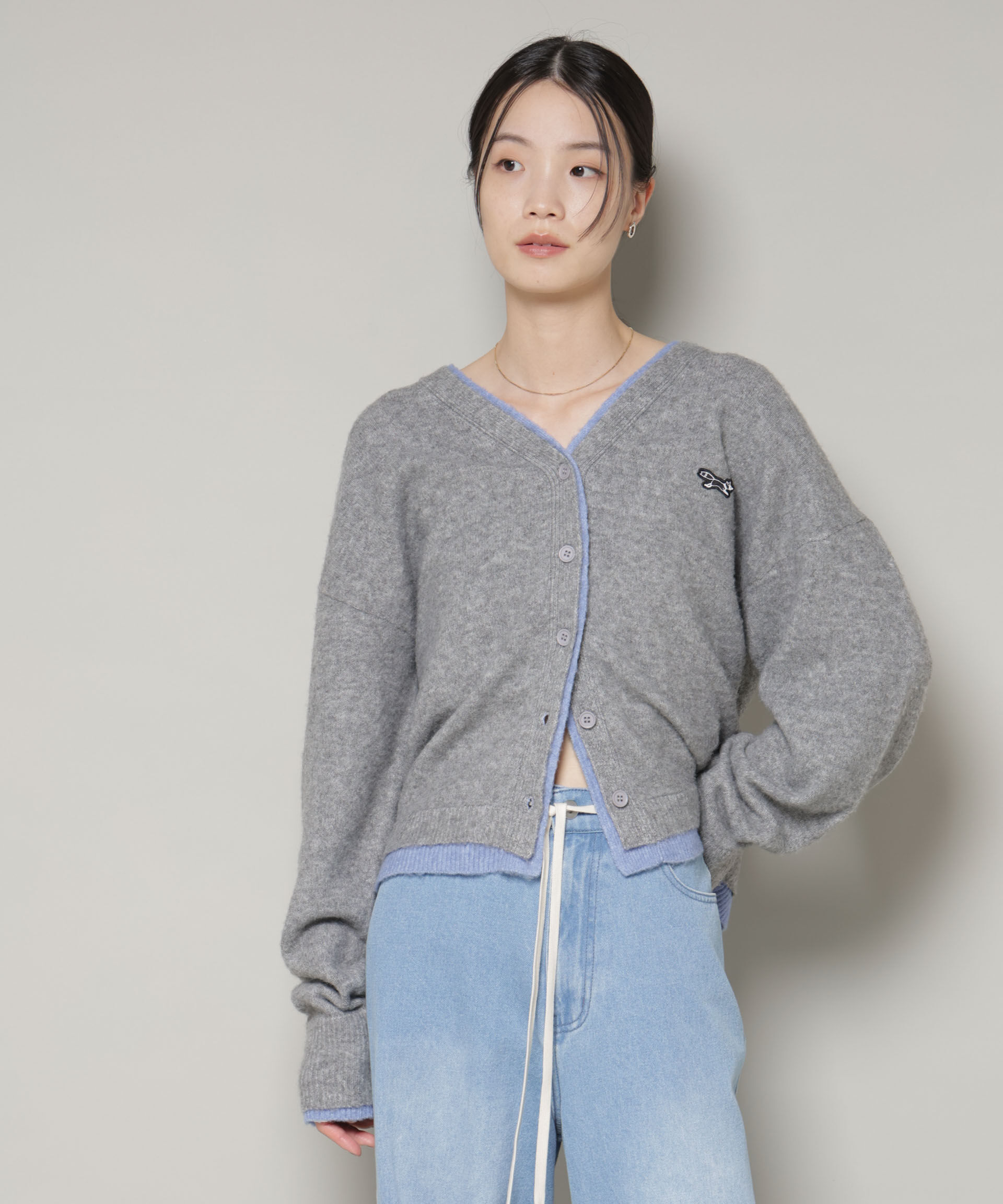 【ナノ・ユニバース/NANO universe】 PENNEYS別注TheFOXバイカラーVネックカーディガン