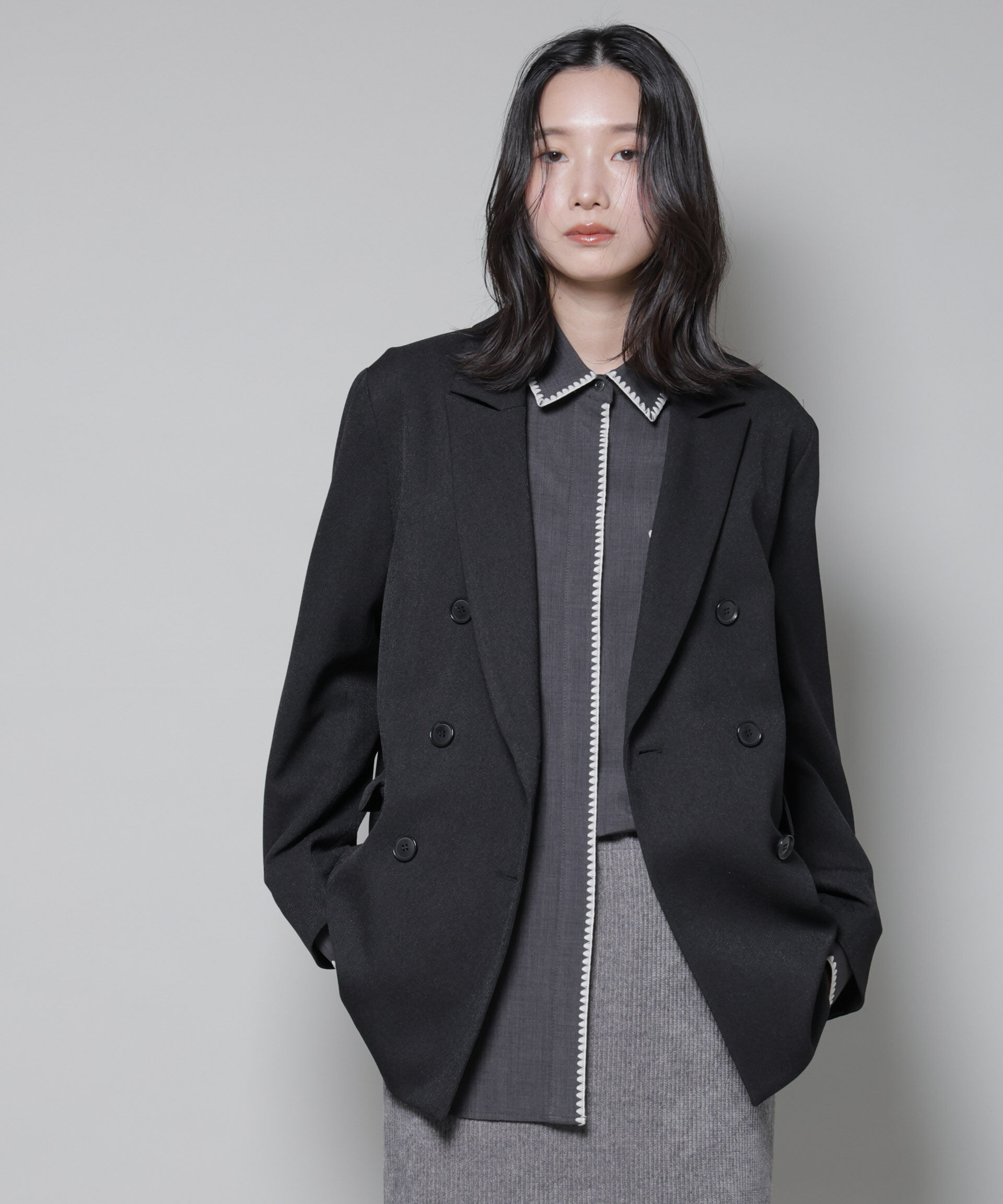 ファッションメンズなら|【ナノ・ユニバース/NANO universe】 ストレッチサージダブルジャケット(セットアップ可)