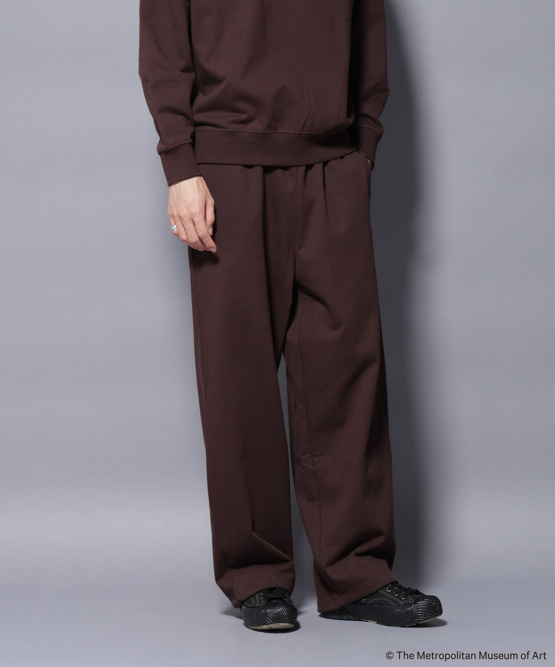 人気メンズファッション|【ナノ・ユニバース/NANO universe】 「The Met」ロゴ刺繍 2WAYワイドスウェットパンツ（セットアップ可）