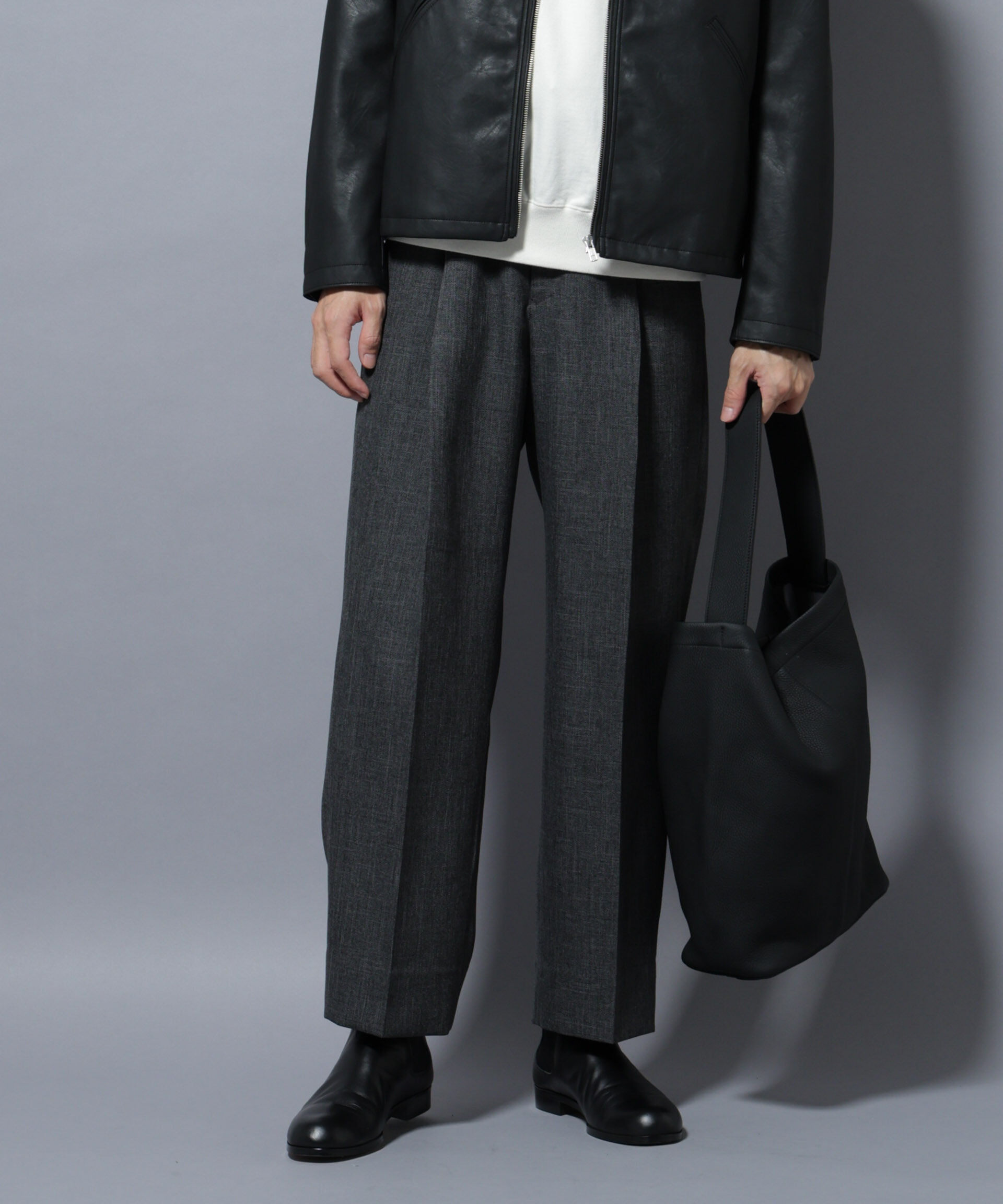 メンズファッションオススメ|【ナノ・ユニバース/NANO universe】 「大人のワイドパンツ」シャークスキンイージースラックス