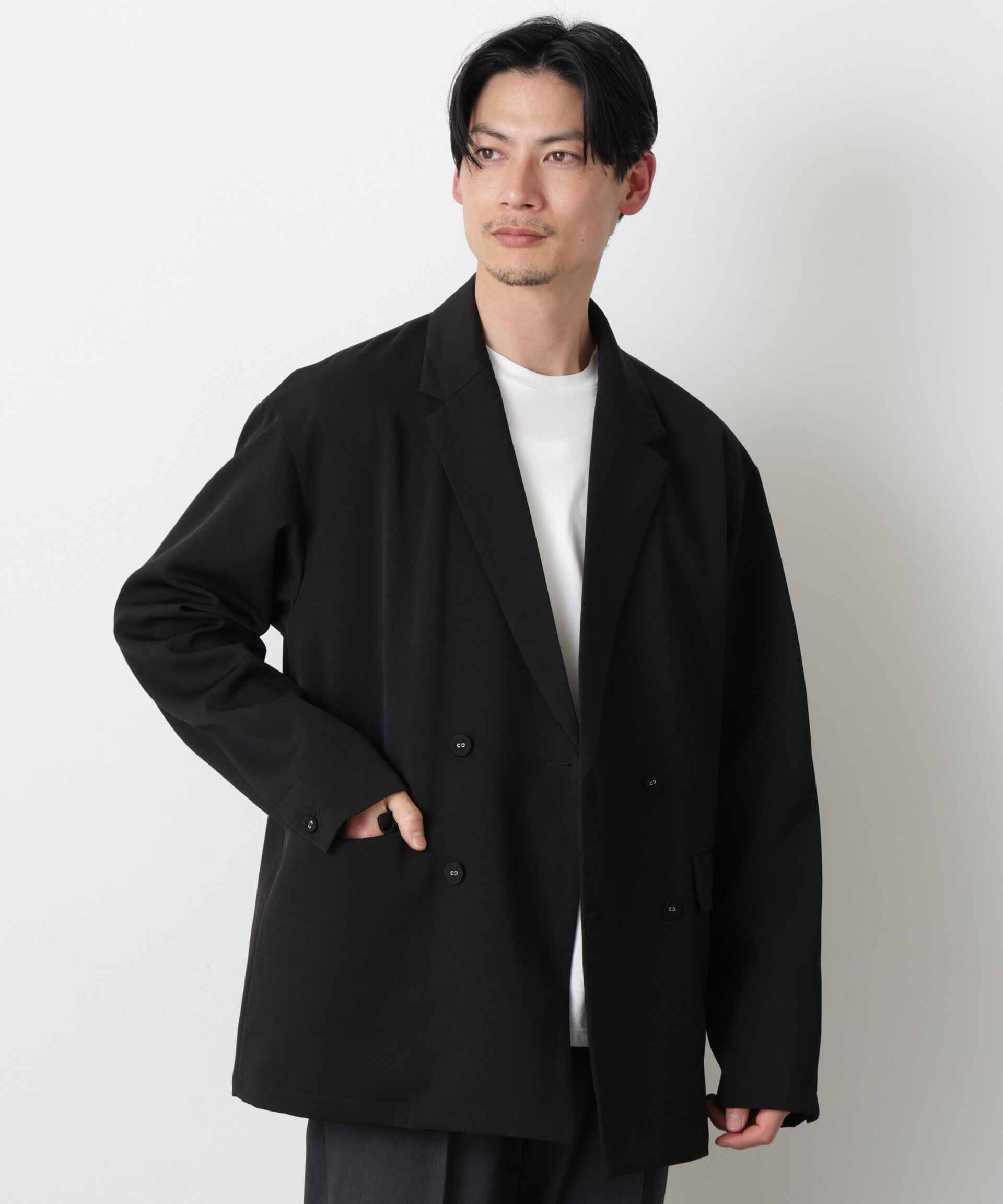 モテ系メンズファッション|【ナノ・ユニバース/NANO universe】 ドレープダブルジャケット