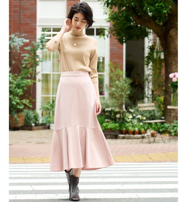 【クミキョク/組曲】 【洗える】コンパクトストレッチ フレアスカート（KG34）