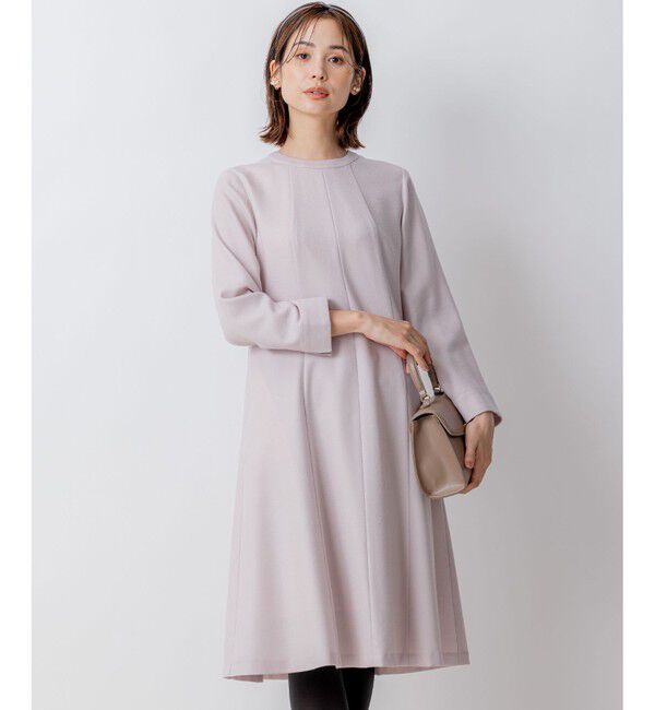 【クミキョク/組曲】 【WEB限定】ウールジョーゼット フレアワンピース