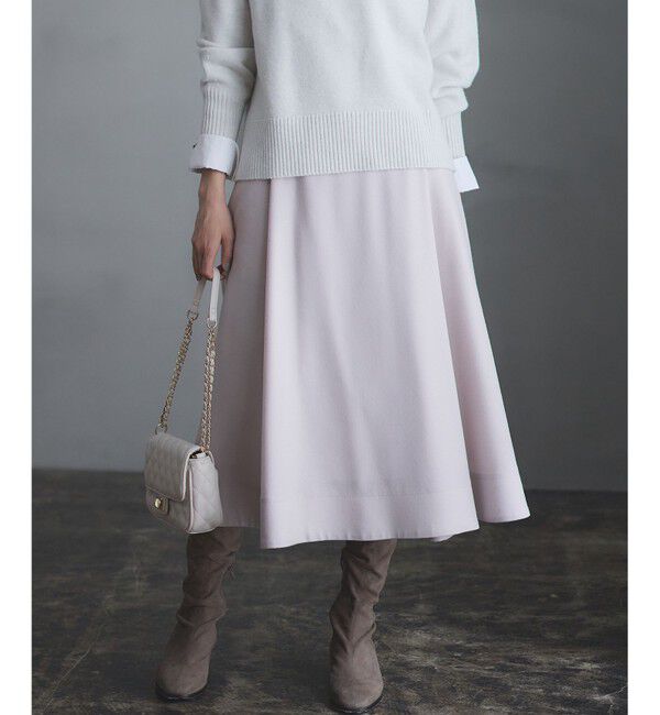 【クミキョク/組曲】 【WEB一部店舗限定】ウールジョーゼット フレアスカート