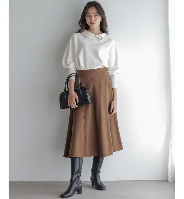 【クミキョク/組曲】 ツイル起毛フレア スカート