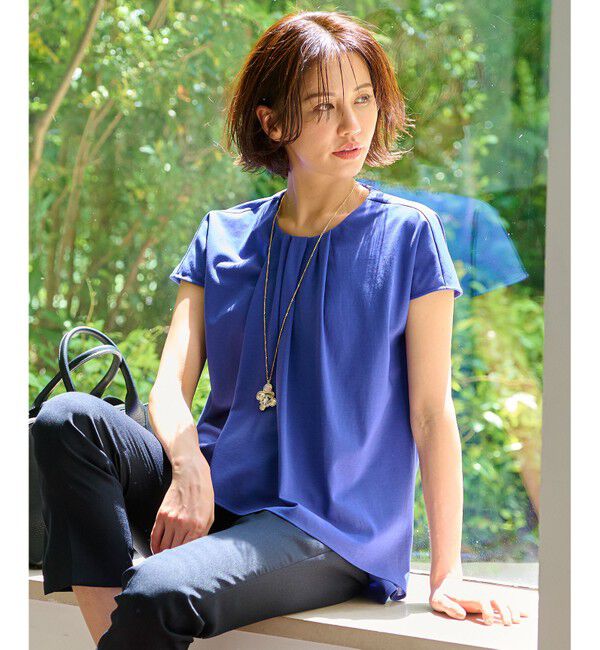 【ジユウク/自由区】 【洗える・XSサイズあり】ハイツイストポンチフロントタック カットソー