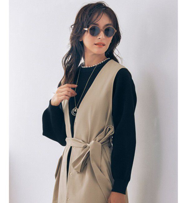 【ジユウク/自由区】 【洗える】パールディティール クルーネックニット