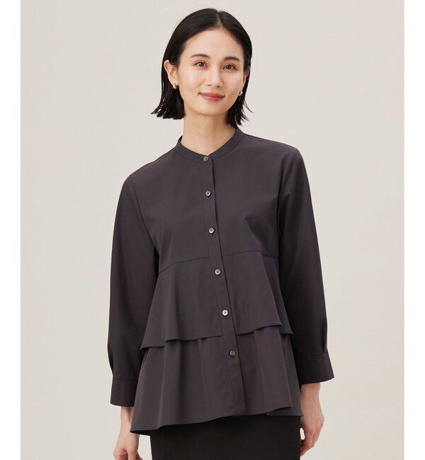 【ジユウク/自由区】 【洗える】コットンティアード ブラウス