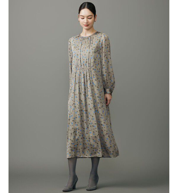 【ジユウク/自由区】 【洗える】マルチポルカドットプリント ワンピース