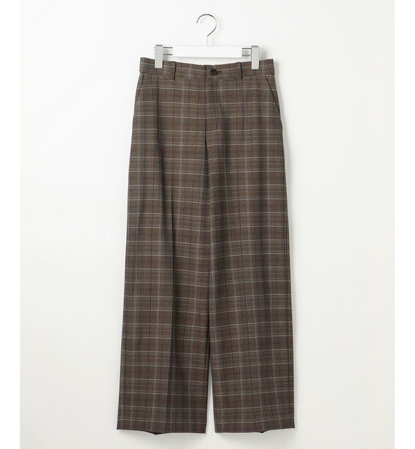 【ジユウク/自由区】 【洗える】TRギャバ裏起毛チェック柄ワイド パンツ