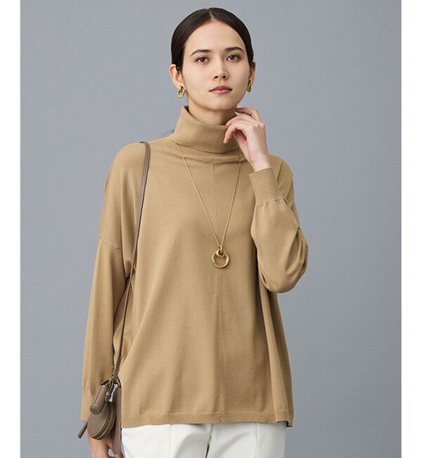 【ジユウク/自由区】 ウォームレーヨンストレッチハイネック ニット