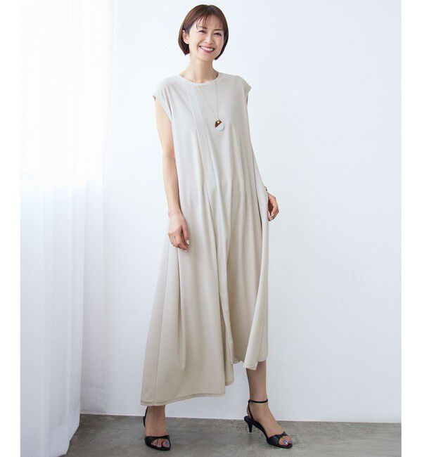 撥水加工/洗える】キューティクルストレッチツイル ワンピース（23区
