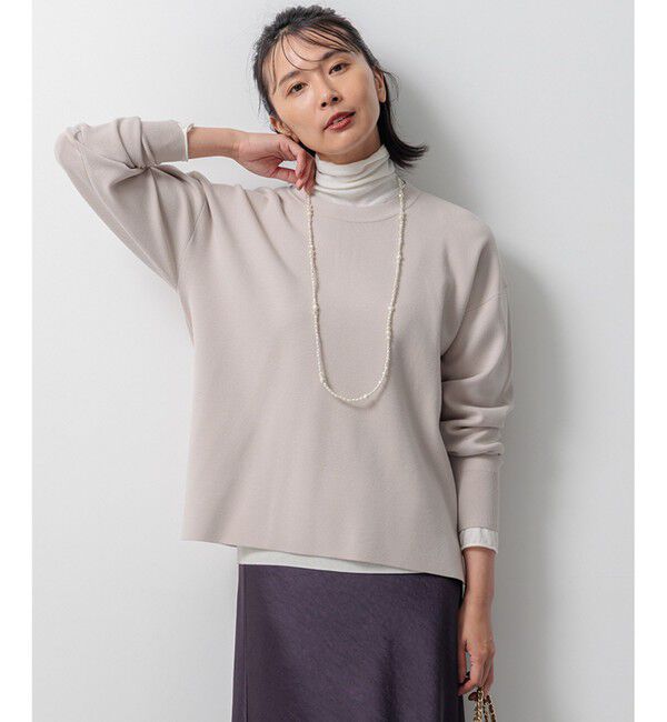 【ニジュウサンク/23区】 【洗える】ヴィスコースストレッチ ミラノリブ ニット