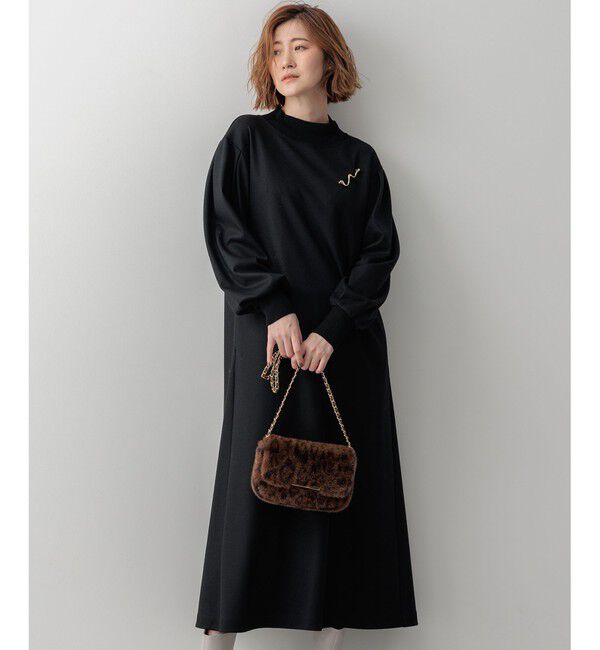 【ニジュウサンク/23区】 【洗える】ウールミルドジャージー ワンピース