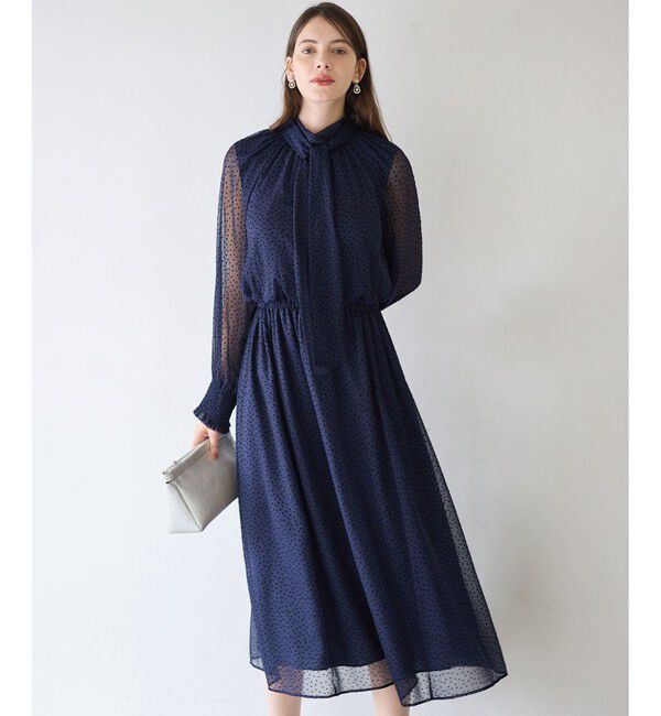 【ニジュウサンク/23区】 【APPLAUDIR】シアードットフロッキー ドレス