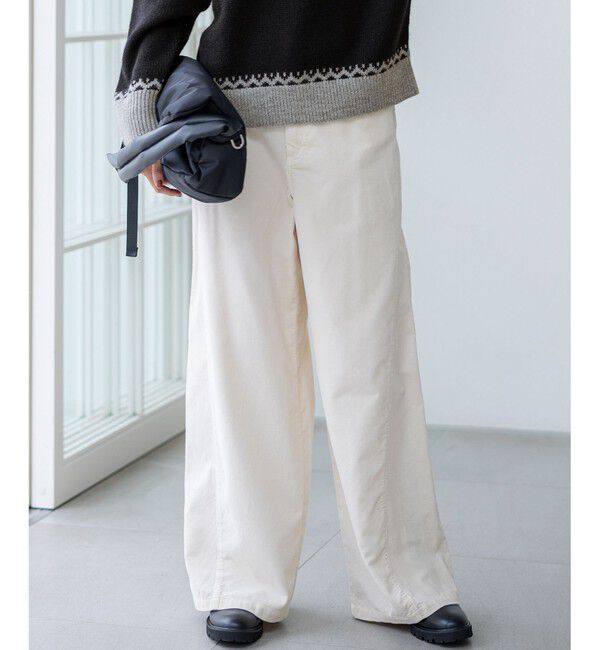 【ニジュウサンク/23区】 【見上愛さん着用/洗える】コットン コーデュロイ ワイド パンツ