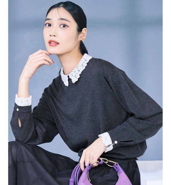 VERY・CLASSY.掲載/洗える】エンブロイダリー ジオメトリックレース