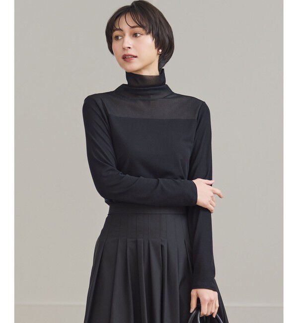 ファッションメンズのイチオシ|【ニジュウサンク/23区】 【洗える】チュールフライス シアーハイネック カットソー