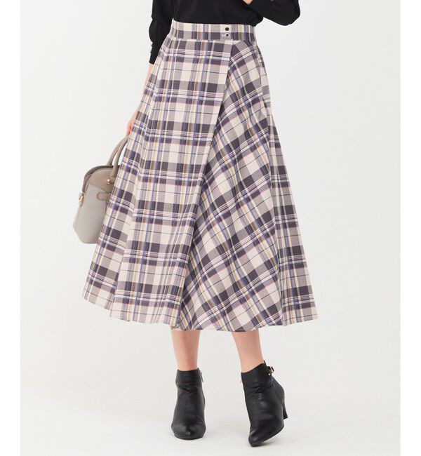 【エニィスィス/ANY SIS】 【洗える】ライトカラーチェック スカート