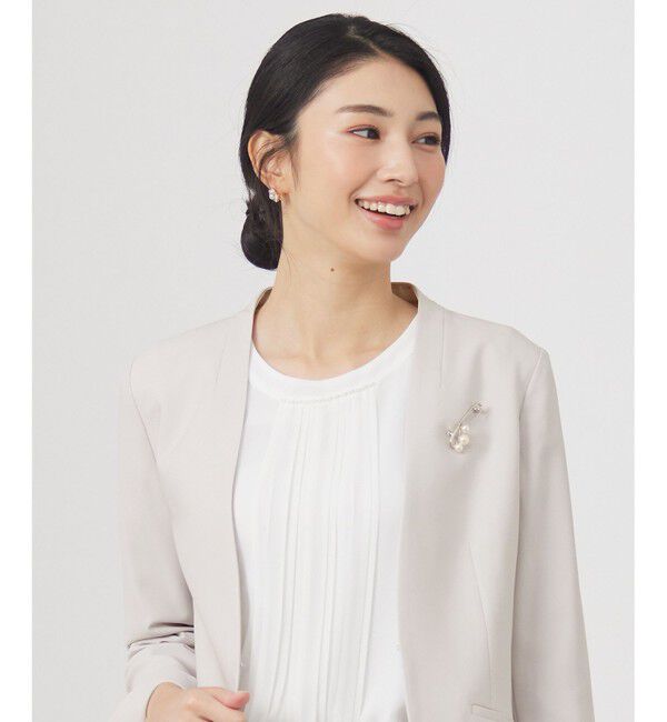 【エニィスィス/ANY SIS】 メタルラインパール調 ブローチ