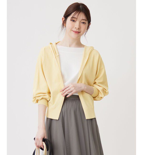 【エニィスィス/ANY SIS】 【接触冷感・UVケア】ニットフーディー カーディガン