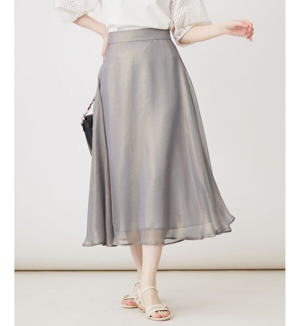 【エニィスィス/ANY SIS】 箔ヴィンテージライクシフォン スカート
