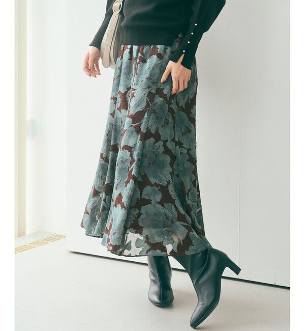 【エニィスィス/ANY SIS】 【洗える】アートフラワープリント スカート