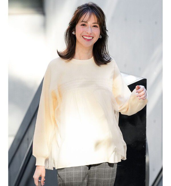 【エニィスィス/ANY SIS】 【洗える】ビスチェ風チュールコンビ ニット