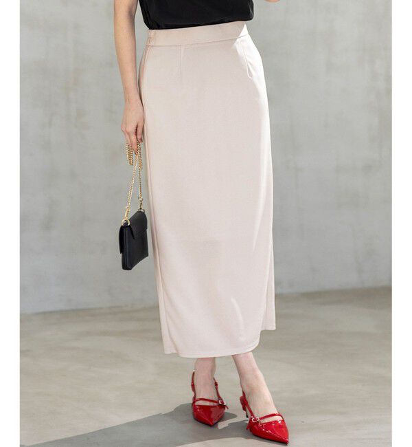 【エニィスィス/ANY SIS】 【UVケア ・ストレッチ・洗える】2WAYジョーゼットジャージーナロー スカート