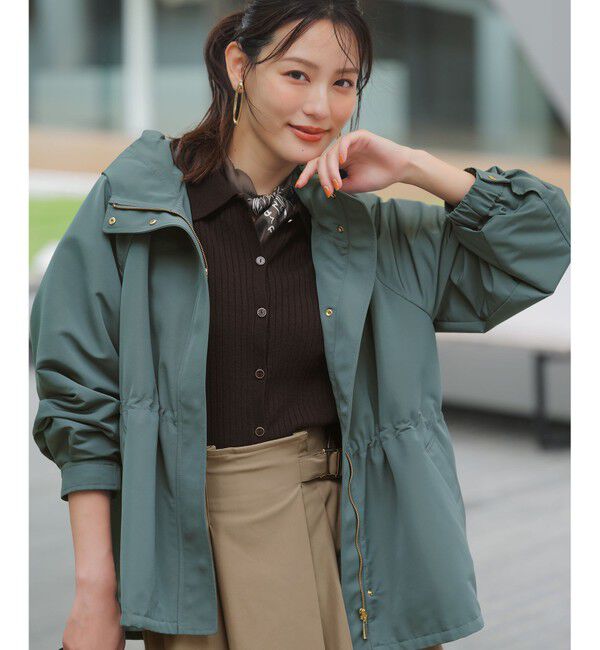 quaranciel:〈撥水加工〉中綿 スタンドカラー ダブル ジップ