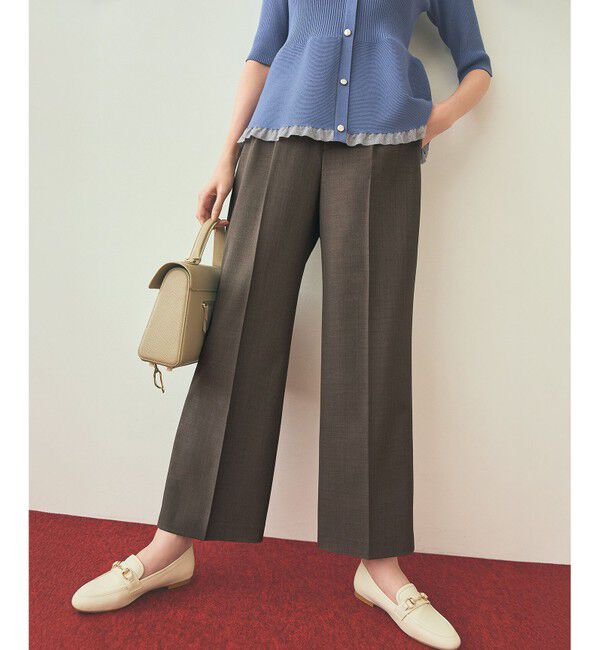 【エニィスィス/ANY SIS】 【UVカット・アンチピリング・洗える】ウーステッドエステル ワイドパンツ