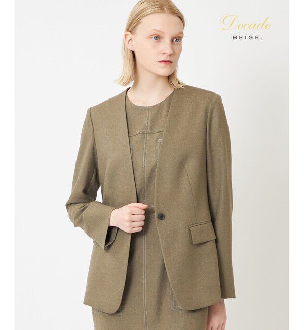 【ベイジ，/BEIGE,】 【STORY7月号掲載】CAROLE / ノーカラージャケット