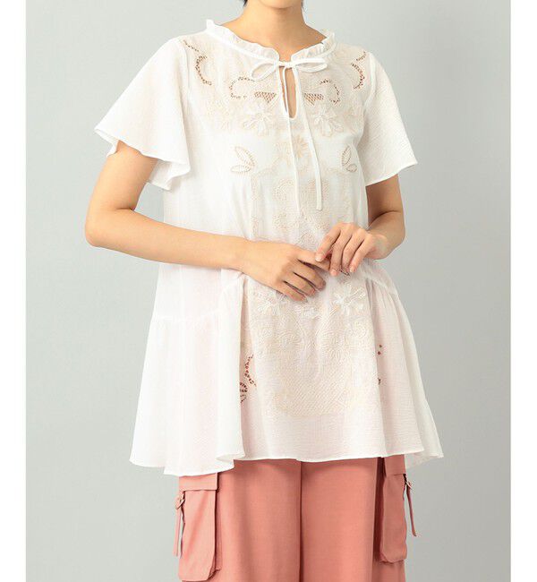 メンズファッションオススメ|【グレースコンチネンタル/GRACE CONTINENTAL】 カットワーク刺繍チュニック