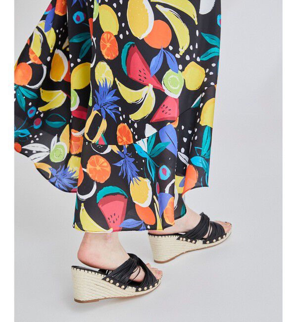 【グレースコンチネンタル/GRACE CONTINENTAL】 フルーツプリントフレアスカート