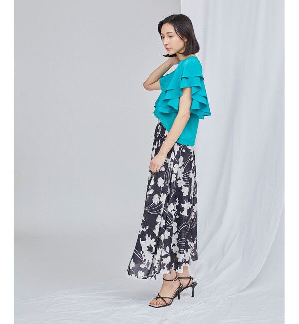 【グレースコンチネンタル/GRACE CONTINENTAL】 バイカラープリントスカート