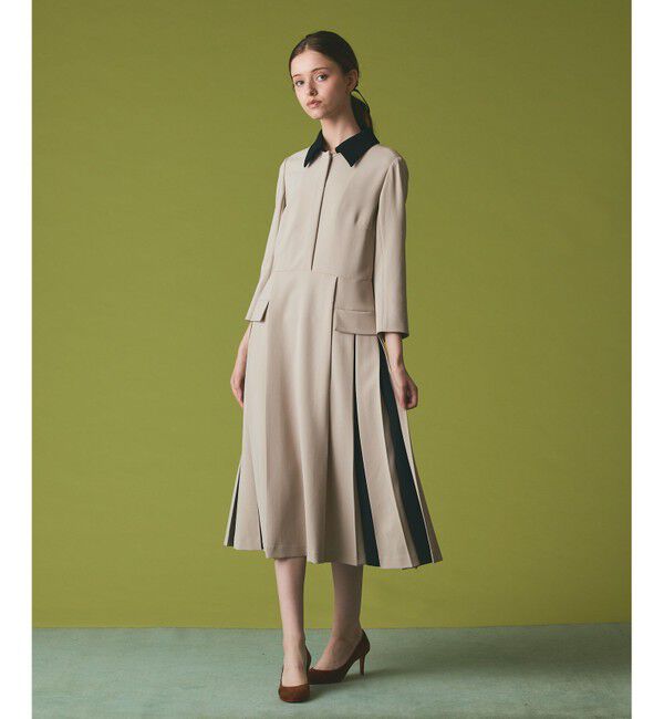 【グレースコンチネンタル/GRACE CONTINENTAL】 クレリックバイカラーワンピース