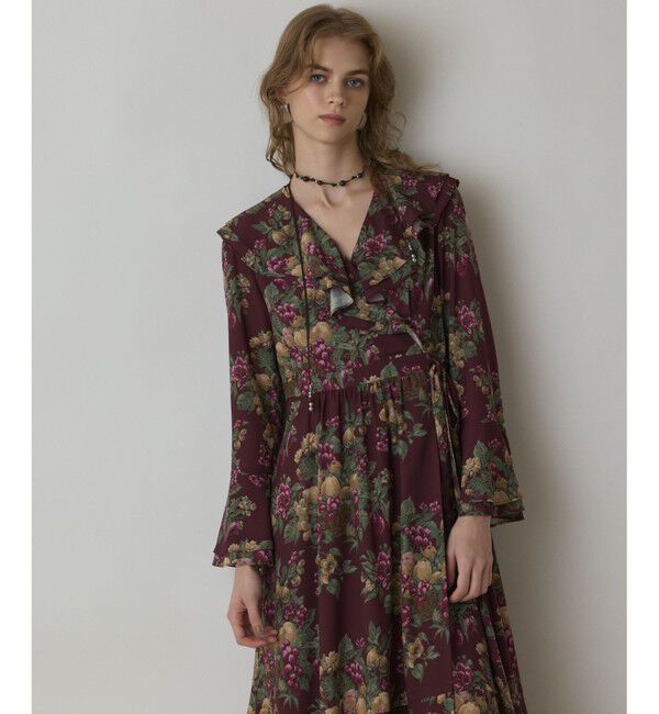 【グレースコンチネンタル/GRACE CONTINENTAL】 ボタニカルベリープリントワンピース