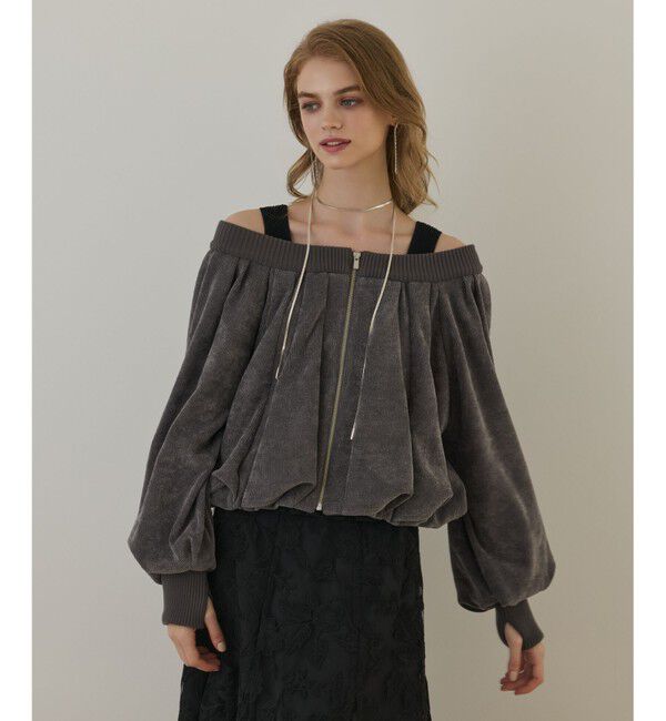 【グレースコンチネンタル/GRACE CONTINENTAL】 バルーンモールカットカーディガン