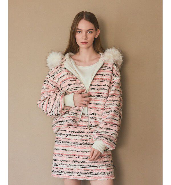 【グレースコンチネンタル/GRACE CONTINENTAL】 ツイードコンビショートブルゾン